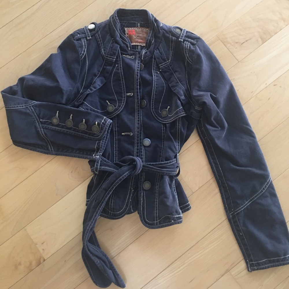 Twill Twenty Two Navy Blue Denim-Style Women's Jacket
